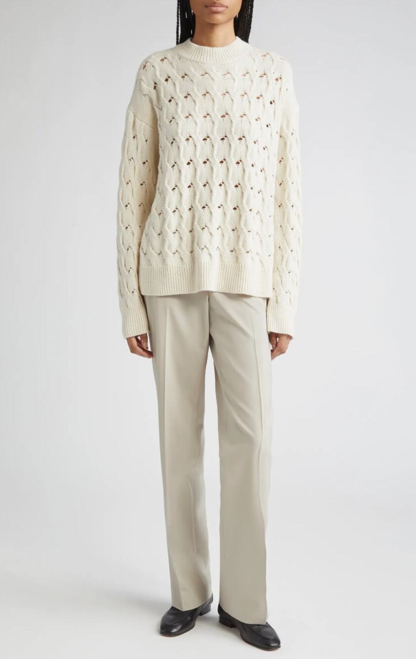 Lafayette 148 New York Irving Stretch Wool Trouser Pants Tan Women's Size US 12